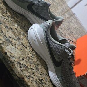 Nike Athletic Shoes in Light Army Green with White Sole